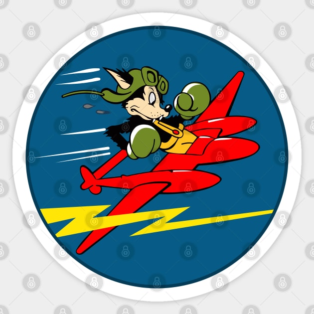 428th P-38 Fighter Squadron WWII Insignia Sticker by Mandra